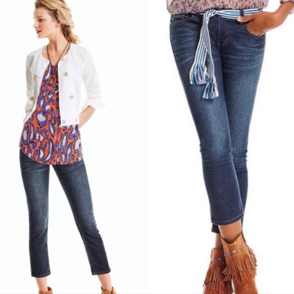 Cabi dark wash new crop straight leg jeans